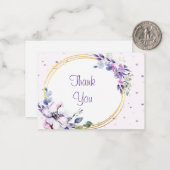 美しい紫色の花のサンキューカード ノートカード (正面/裏面インサイチュ)