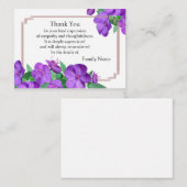 美しい紫色の花のサンキューカード ノートカード (正面/裏面)