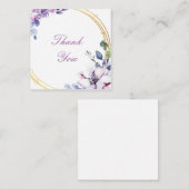 美しい紫色の花のサンキューカード ノートカード (正面/裏面)