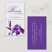 美しい紫色の花の名刺 名刺 (正面/裏面)