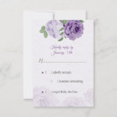 美しい紫色の花の緑の葉植物学RS 出欠カード (正面)