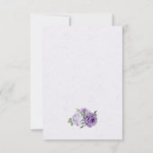 美しい紫色の花の緑の葉植物学RS 出欠カード (裏面)