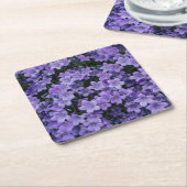 美しい紫色の花 スクエアペーパーコースター (アングル)