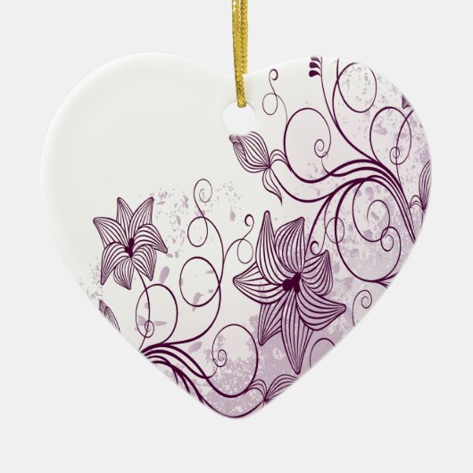美しい紫色の花 セラミックオーナメント (正面)