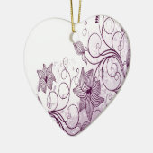 美しい紫色の花 セラミックオーナメント (左)