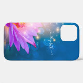 美しい紫色の蓮の花、湖、青、禅 Case-Mate iPhoneケース (裏面 (横))