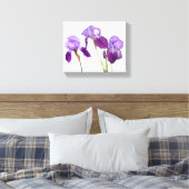 美しい紫色の虹彩の花のフローラ素晴らしアート キャンバスプリント (インサイチュ (寝室))