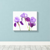 美しい紫色の虹彩の花のフローラ素晴らしアート キャンバスプリント (インサイチュ (ウッドフロア))