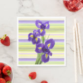 美しい紫色の虹彩水色のパタストライプーン スタンダードランチョンナプキン (インサイチュ)