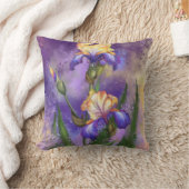 美しい紫色の虹彩花の造形芸術絵画の クッション (ブランケット)