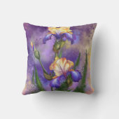 美しい紫色の虹彩花の造形芸術絵画の クッション (裏面)