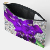 美しい紫色の虹彩 アクセサリーポーチ (見開き)