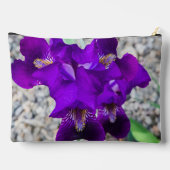 美しい紫色の虹彩 アクセサリーポーチ (裏面)