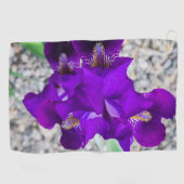 美しい紫色の虹彩 ゴルフタオル (横)