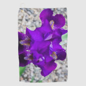 美しい紫色の虹彩 ゴルフタオル (正面)