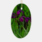 美しい紫色の虹彩 セラミックオーナメント (右)
