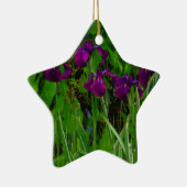 美しい紫色の虹彩 セラミックオーナメント (右)