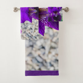 美しい紫色の虹彩 バスタオルセット