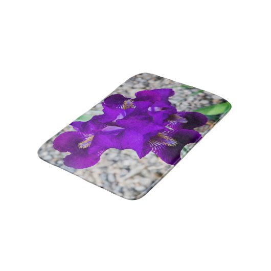 美しい紫色の虹彩 バスマット (アングル)