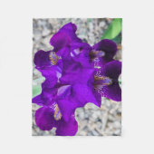 美しい紫色の虹彩 フリースブランケット (正面)
