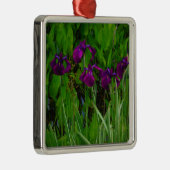 美しい紫色の虹彩 メタルオーナメント (右)