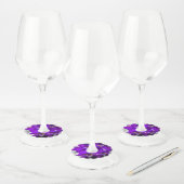美しい紫色の虹彩 ワイングラスタグ (セット)