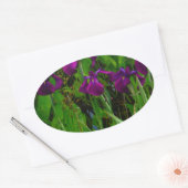 美しい紫色の虹彩 楕円形シール (封筒)