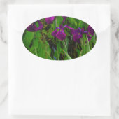 美しい紫色の虹彩 楕円形シール (バッグ)