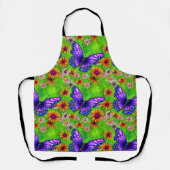 美しい紫色の蝶の花草原 エプロン (正面)