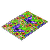 美しい紫色の蝶の花草原 ノートブック (左側)