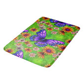 美しい紫色の蝶の花草原 バスマット (アングル)