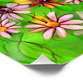 美しい紫色の蝶の花草原 ポスター (コーナー)