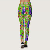 美しい紫色の蝶の花草原 レギンス (裏面)