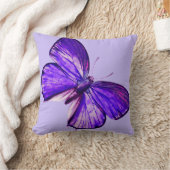 美しい紫色の蝶 クッション (ブランケット)
