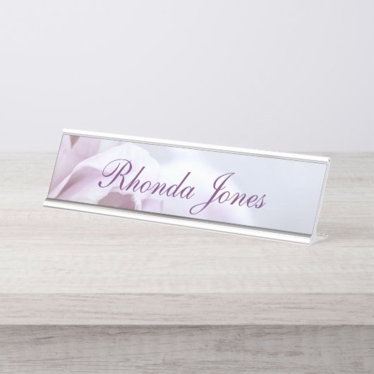 美しい紫色は個人化なります デスクネームプレート (正面)