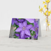 美しい紫花のグリーテ空白のィングカード カード (黄色い花)