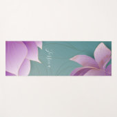 美しい紫蓮の花パーソナライズされたヨガM ヨガマット (正面(横))