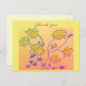 美しい紫黄色の花の感謝 ポストカード (正面/裏面)