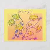 美しい紫黄色の花の感謝 ポストカード (正面)