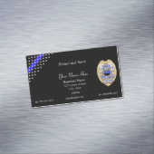 美しい細い青い線の警察の星とストライプ マグネット名刺 (インサイチュ)