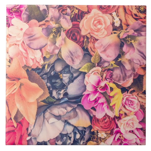 美しい組み合わせフローラ背景セラミックタイル タイル (正面)