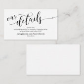 美しい結婚のWebサイトお祝い詳細 エンクロージャーカード (正面/裏面)