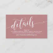 美しい結婚ウェブサイト詳細、ほこりっぽいバラ エンクロージャーカード (正面)