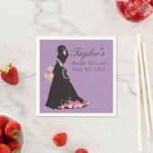 美しい結婚ガウンのシルエット スタンダードカクテルナプキン (インサイチュ)