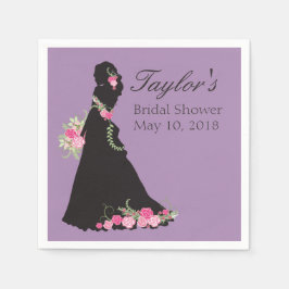 美しい結婚ガウンのシルエット スタンダードカクテルナプキン