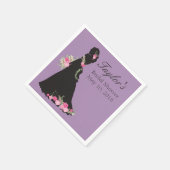 美しい結婚ガウンのシルエット スタンダードカクテルナプキン (角)