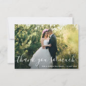 美しい結婚レタリング感謝していの写真 サンキューカード (正面)