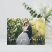 美しい結婚レタリング感謝していの写真 サンキューカード (スタンド正面)