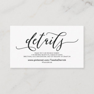 美しい結婚式のウェブサイトはエンクロージャカードを詳しく述べます エンクロージャーカード