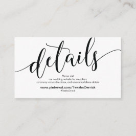 美しい結婚式のウェブサイトはエンクロージャカードを詳しく述べます エンクロージャーカード